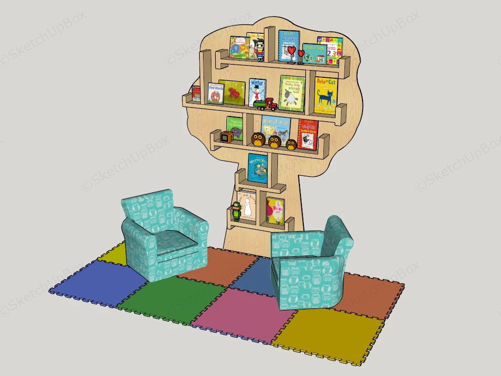 Kids Reading Nook sketchup model preview - SketchupBox