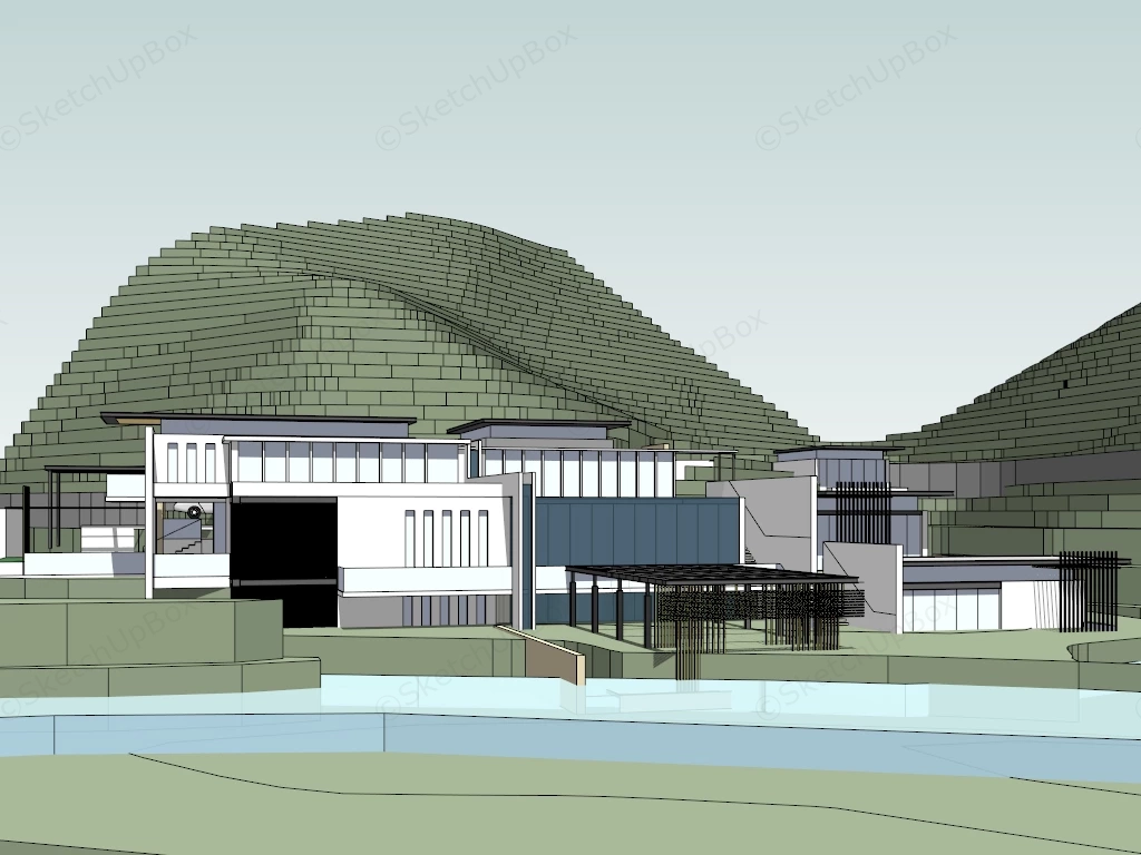 Small Mountain Hotel sketchup model preview - SketchupBox
