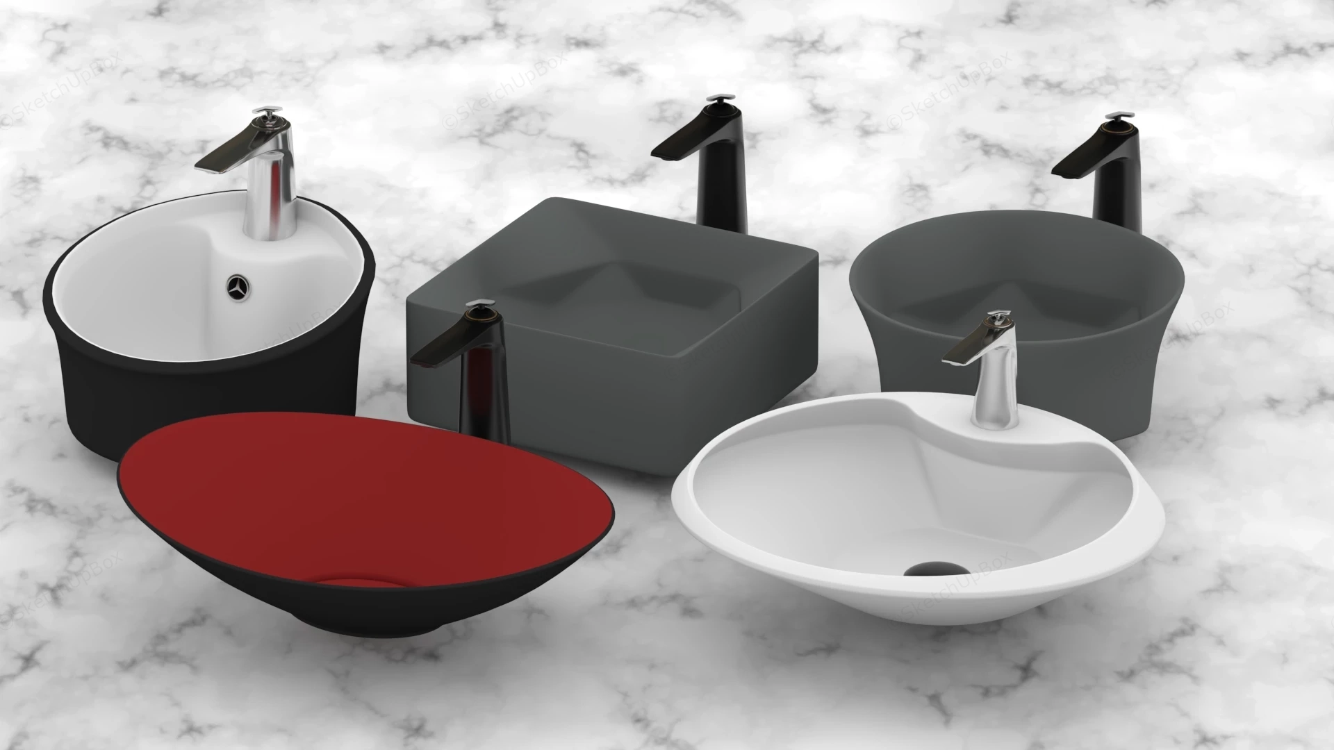 Bathroom Basin Sinks sketchup model preview - SketchupBox