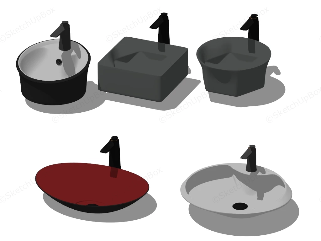 Bathroom Basin Sinks sketchup model preview - SketchupBox