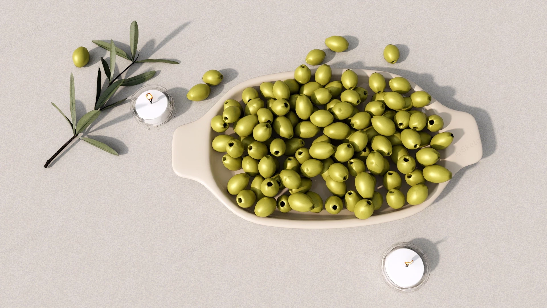 Olive Fruit sketchup model preview - SketchupBox