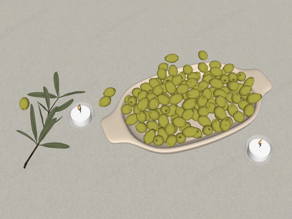 Olive Fruit sketchup model preview - SketchupBox