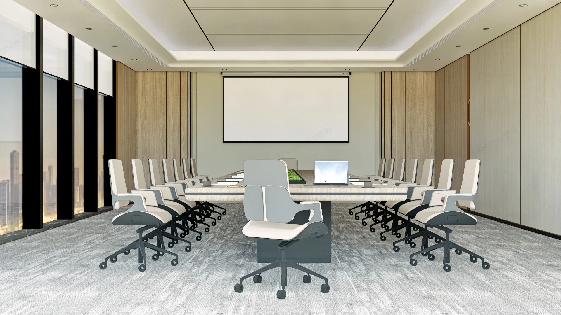 Modern Conference Room Decor sketchup model preview - SketchupBox