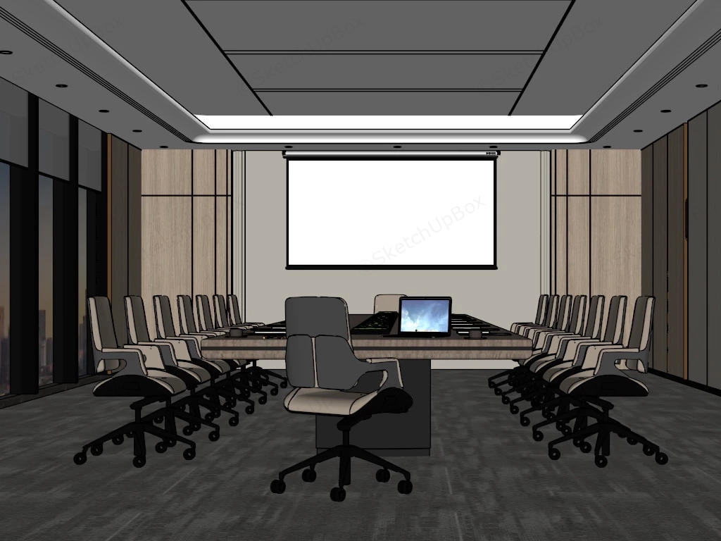 Modern Conference Room Decor sketchup model preview - SketchupBox