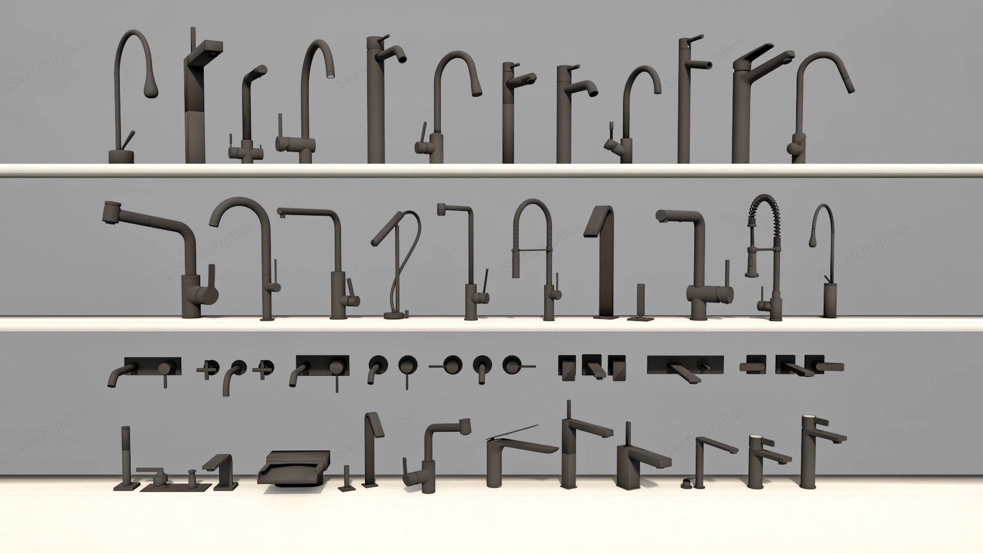 Bath And Kitchen Faucets sketchup model preview - SketchupBox