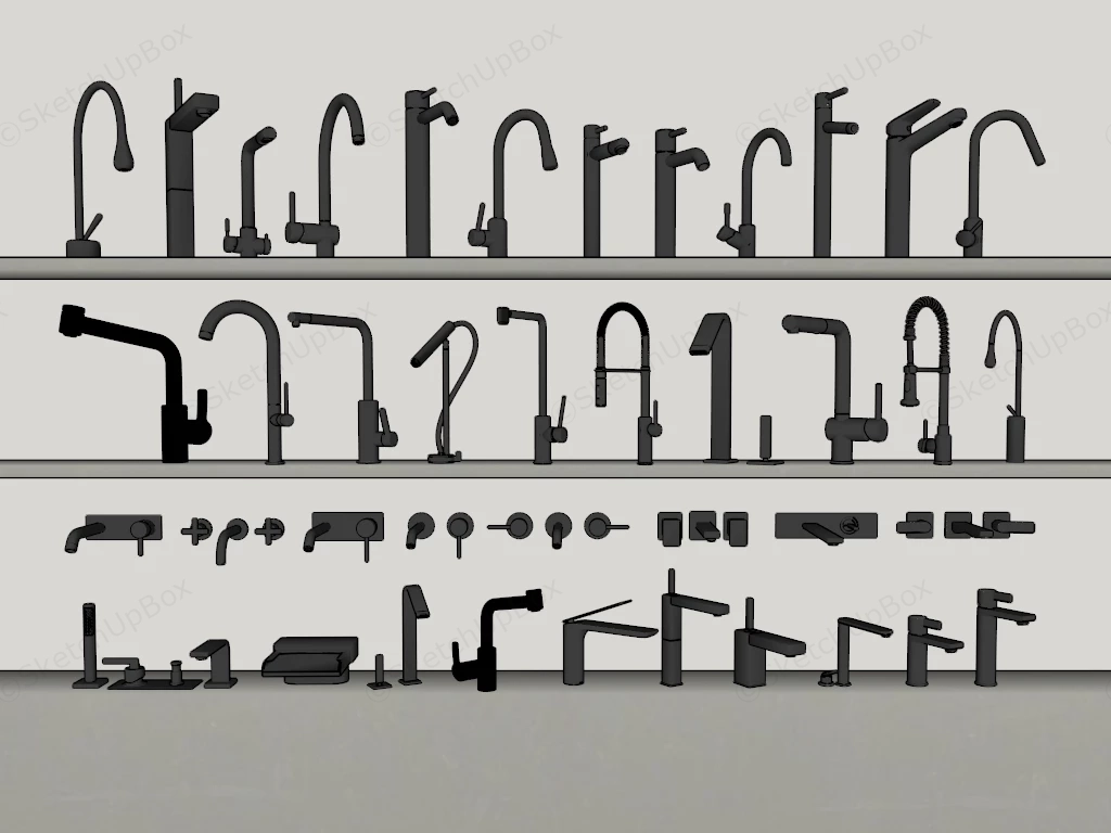 Bath And Kitchen Faucets sketchup model preview - SketchupBox