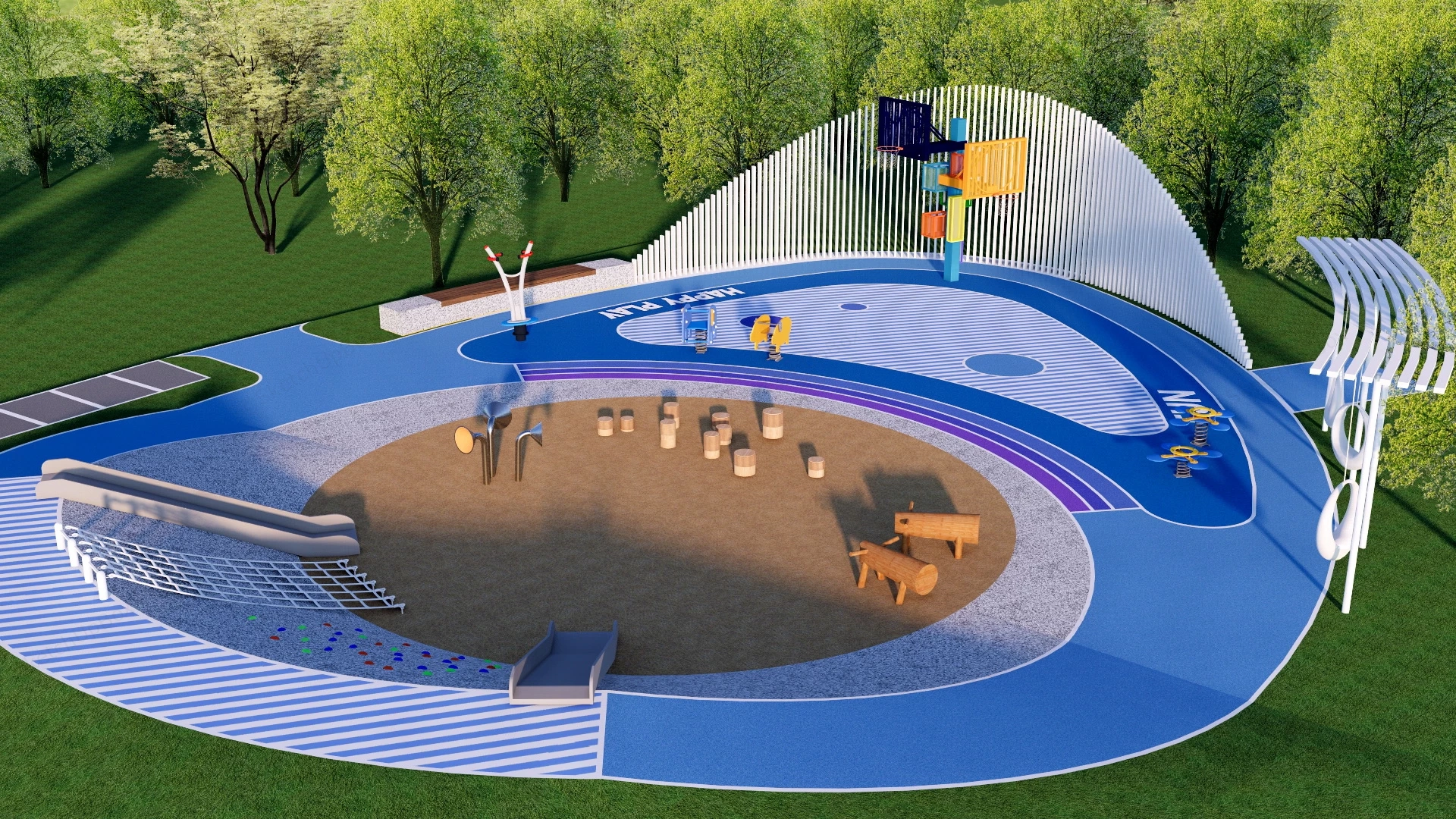 Children Playground With Sandpit sketchup model preview - SketchupBox