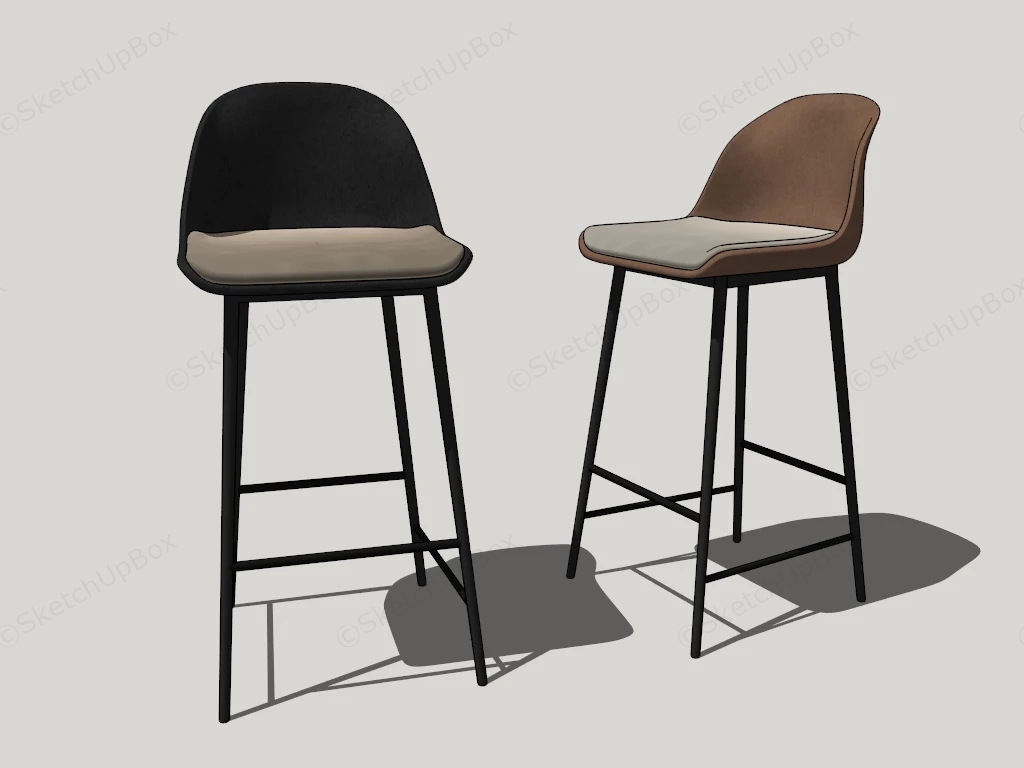 Modern Contemporary Bar Stools sketchup model preview - SketchupBox