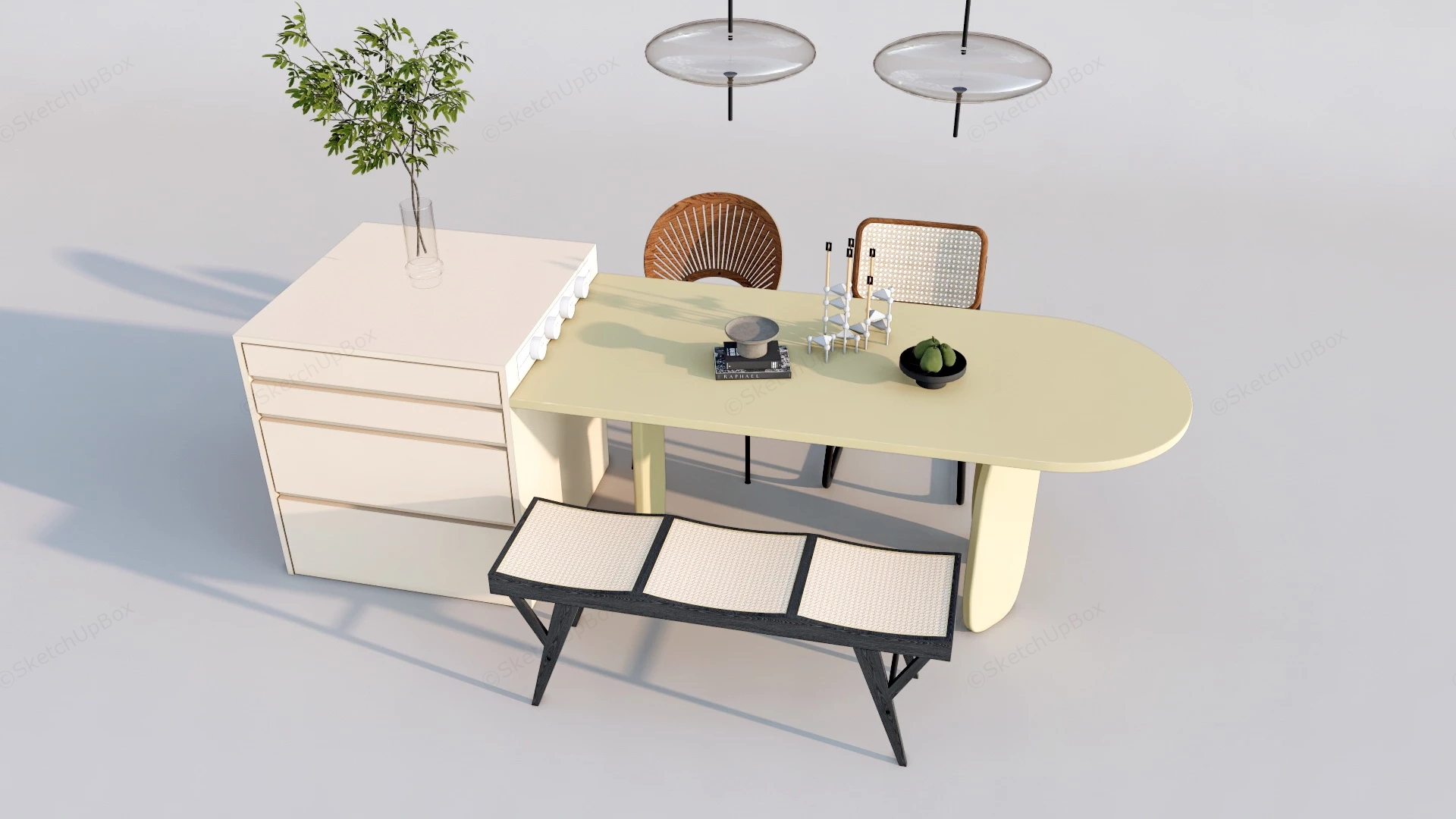 Kitchen Island Table sketchup model preview - SketchupBox