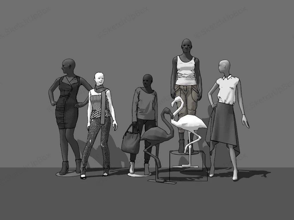 Display Mannequins sketchup model preview - SketchupBox