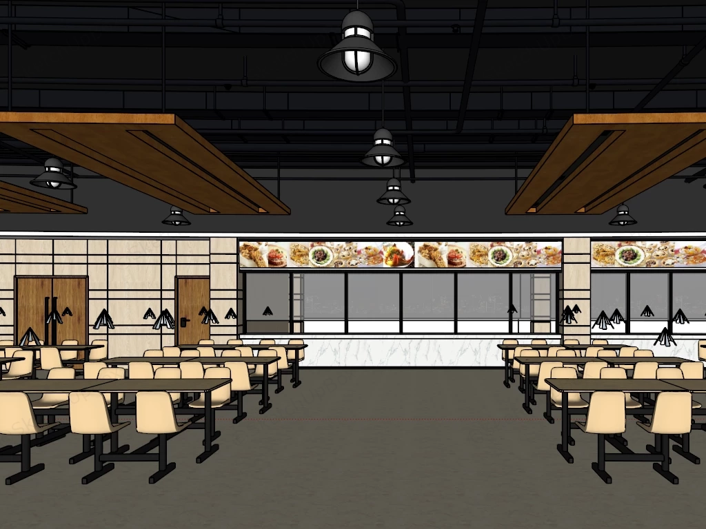 High School Canteen sketchup model preview - SketchupBox