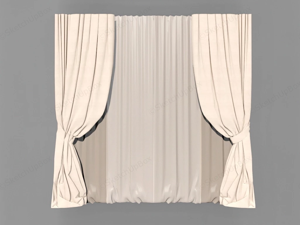Modern Curtains For Bedroom sketchup model preview - SketchupBox