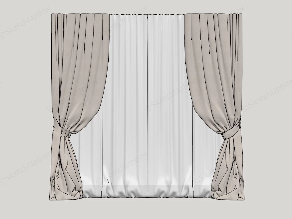 Modern Curtains For Bedroom sketchup model preview - SketchupBox
