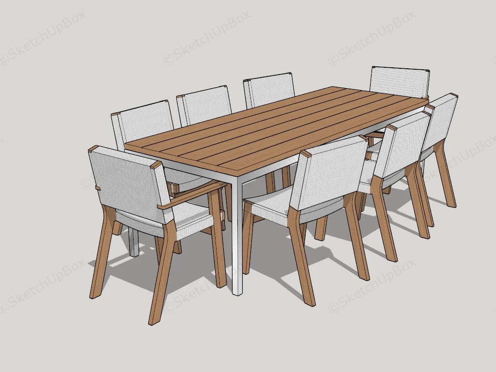 9 Piece Dining Set sketchup model preview - SketchupBox