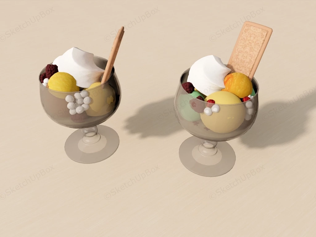 Glass Of Ice Cream sketchup model preview - SketchupBox