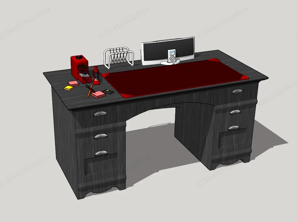 Vintage Home Office Desk sketchup model preview - SketchupBox
