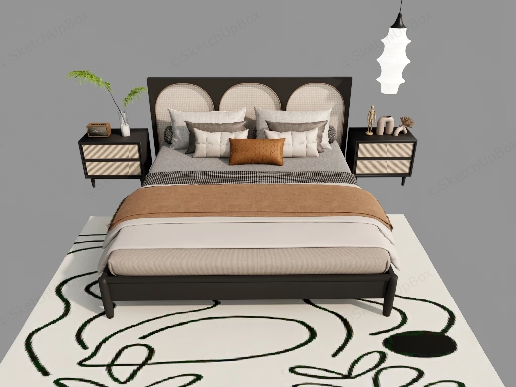 Vintage Modern Bedroom Set sketchup model preview - SketchupBox