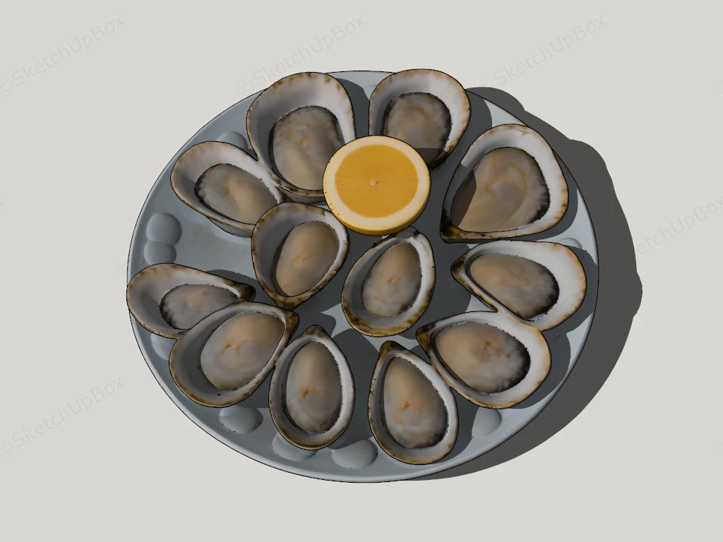Scallop Food sketchup model preview - SketchupBox