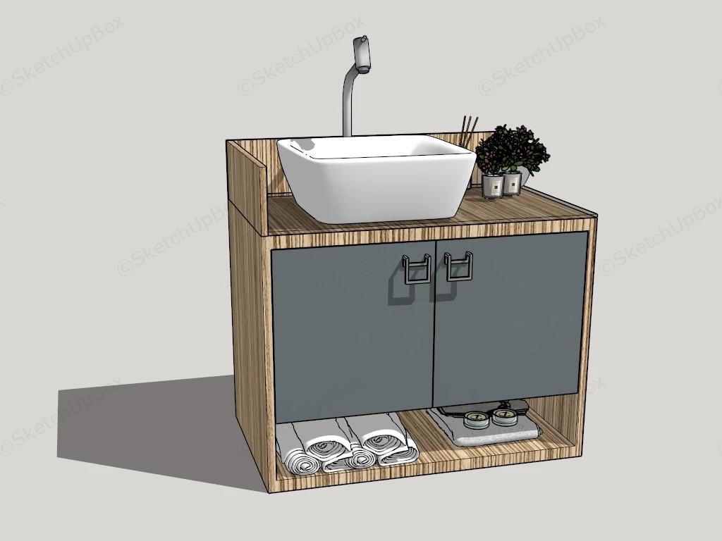 Bathroom Basin Sink Cabinet sketchup model preview - SketchupBox