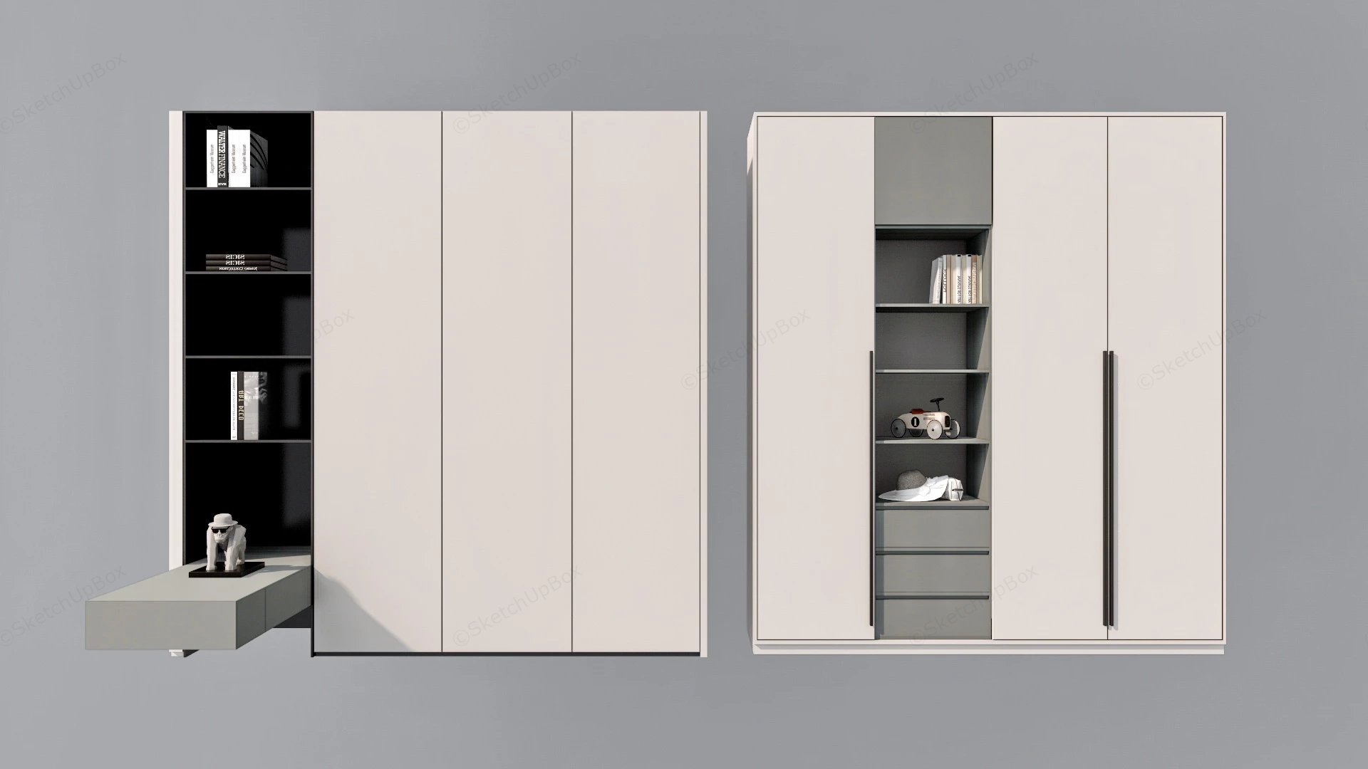 Modern Wardrobe Closet Design sketchup model preview - SketchupBox