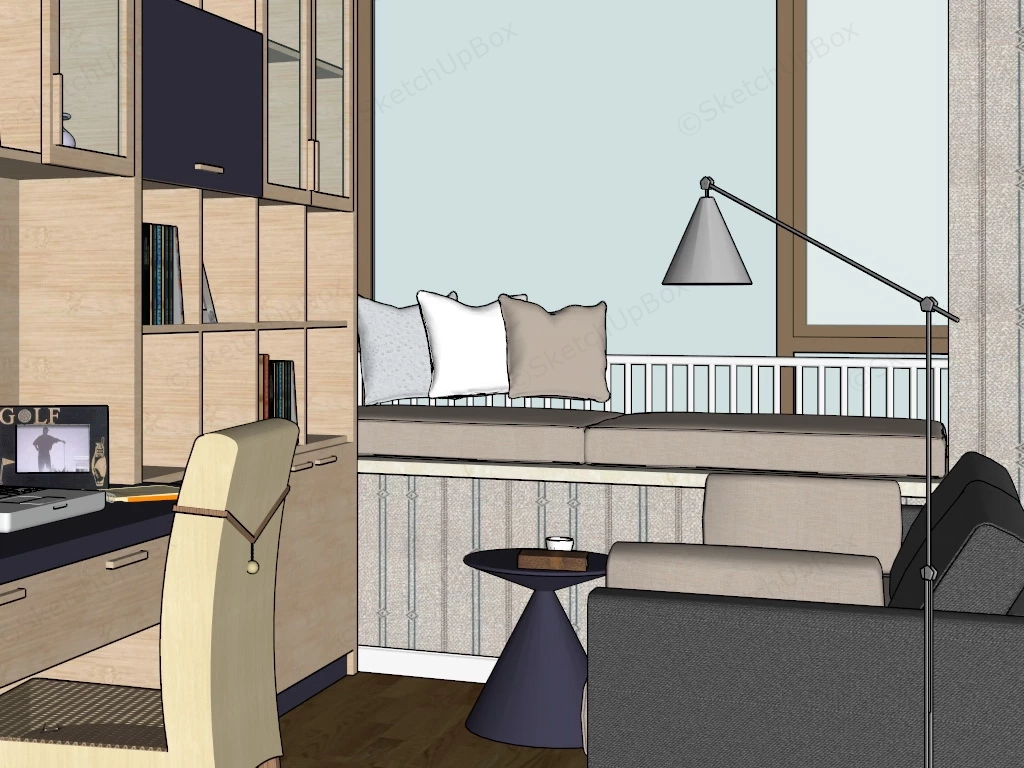 Small Home Office Design sketchup model preview - SketchupBox