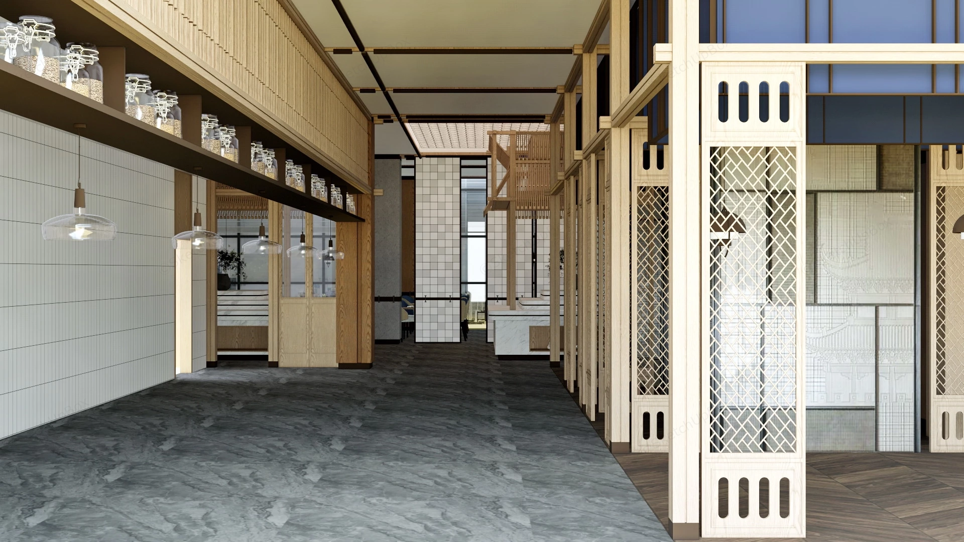 Traditional Restaurant Design sketchup model preview - SketchupBox