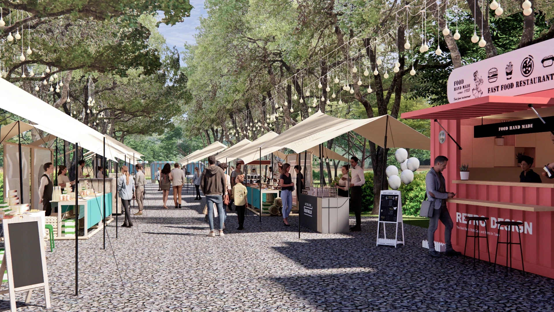 Holiday Park Campground sketchup model preview - SketchupBox