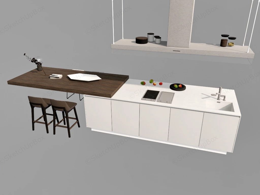 Contemporary Kitchen Island sketchup model preview - SketchupBox
