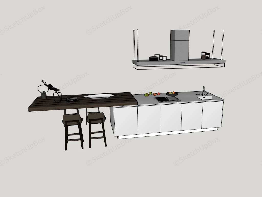 Contemporary Kitchen Island sketchup model preview - SketchupBox