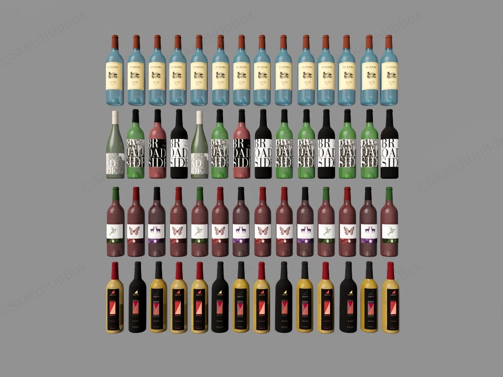 Bottles Of Wine sketchup model preview - SketchupBox