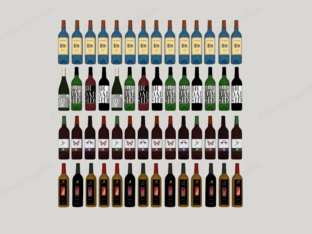 Bottles Of Wine sketchup model preview - SketchupBox