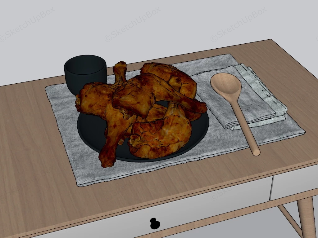 Baked Chicken Legs sketchup model preview - SketchupBox