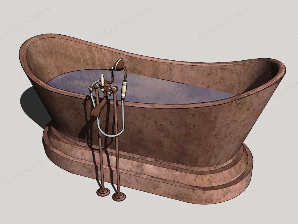 Stone Soaking Tub sketchup model preview - SketchupBox