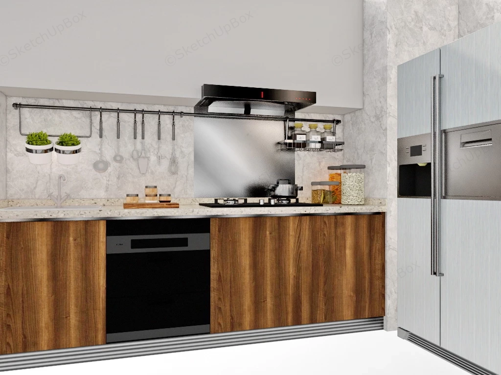 Small Kitchen Layout sketchup model preview - SketchupBox