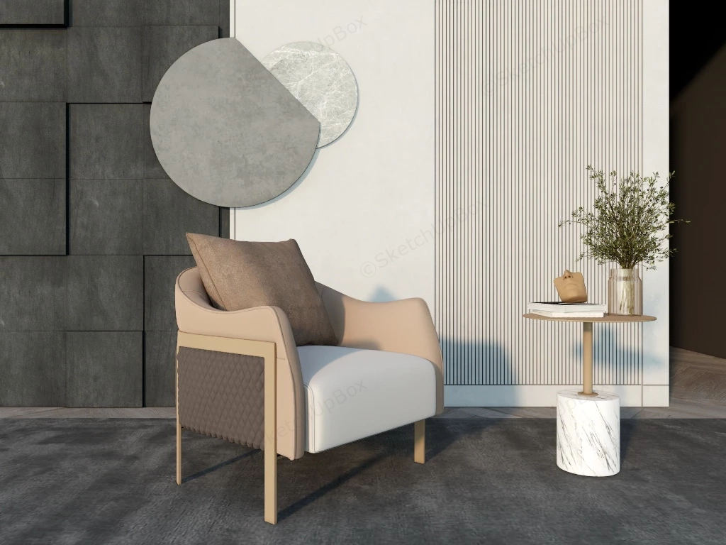 Armchair And Table Set sketchup model preview - SketchupBox