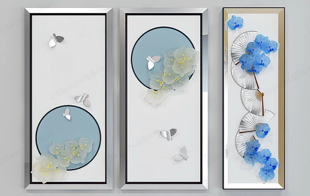 3 Piece Picture Frame Set sketchup model preview - SketchupBox