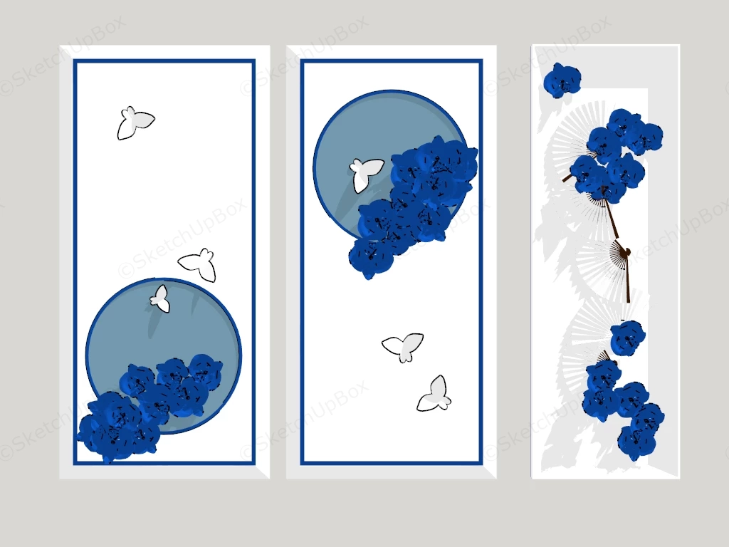3 Piece Picture Frame Set sketchup model preview - SketchupBox