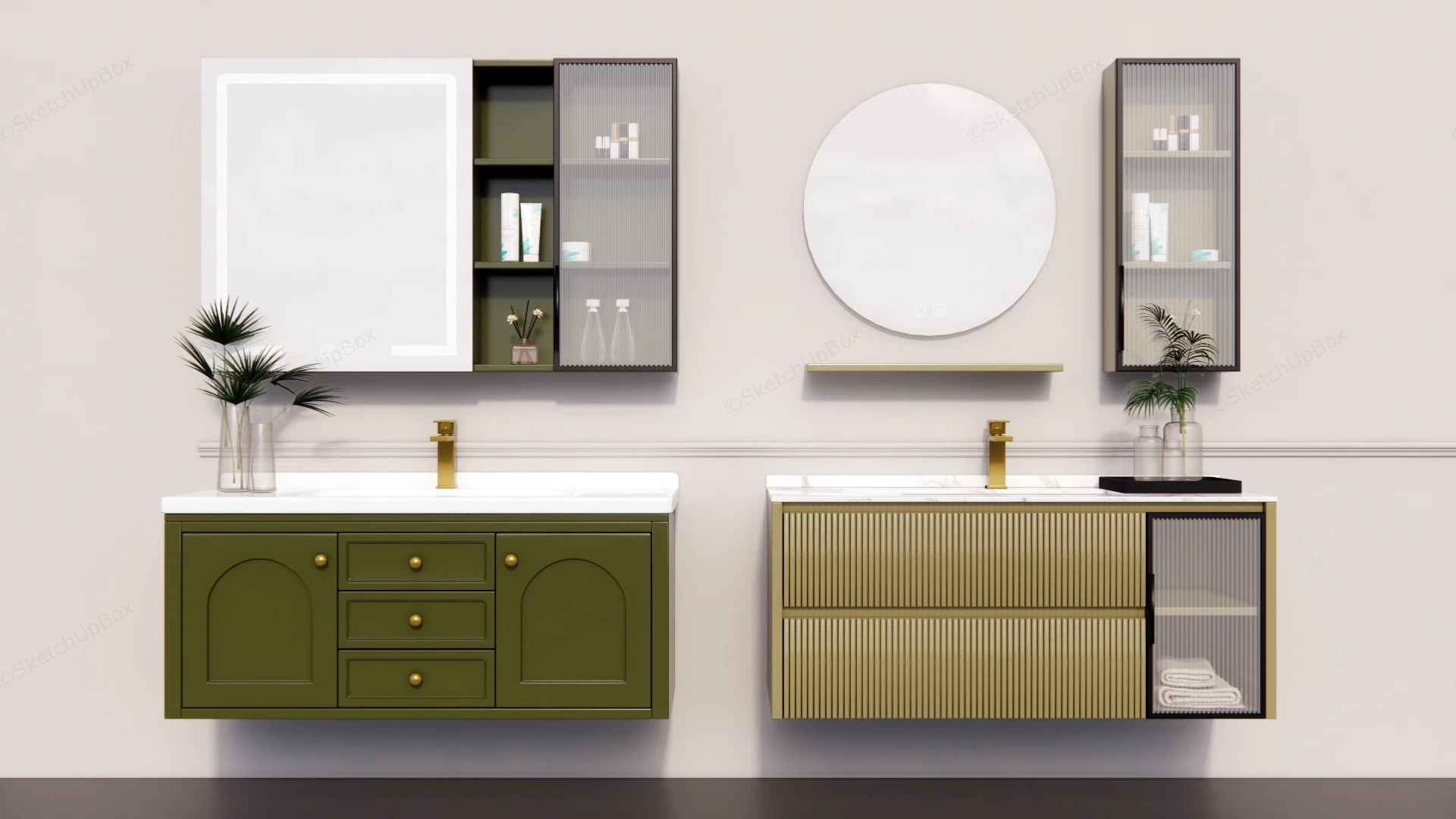 Elegant Floating Modern Vanity Designs sketchup model preview - SketchupBox