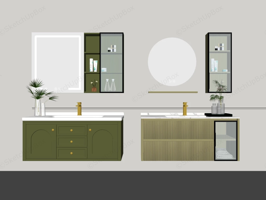 Elegant Floating Modern Vanity Designs sketchup model preview - SketchupBox