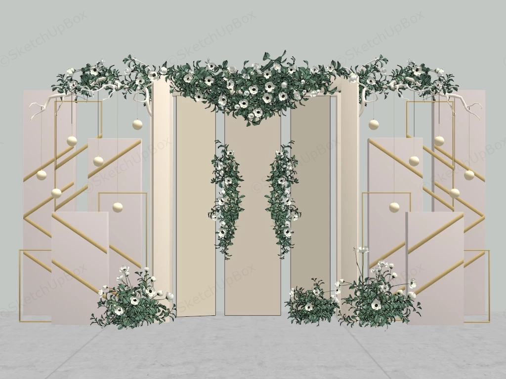 Wedding Backdrop Decoration Idea sketchup model preview - SketchupBox