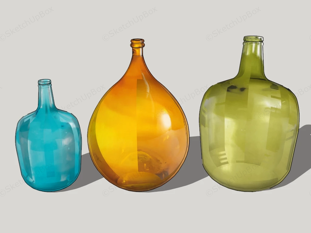 Colourful Glass Vases sketchup model preview - SketchupBox