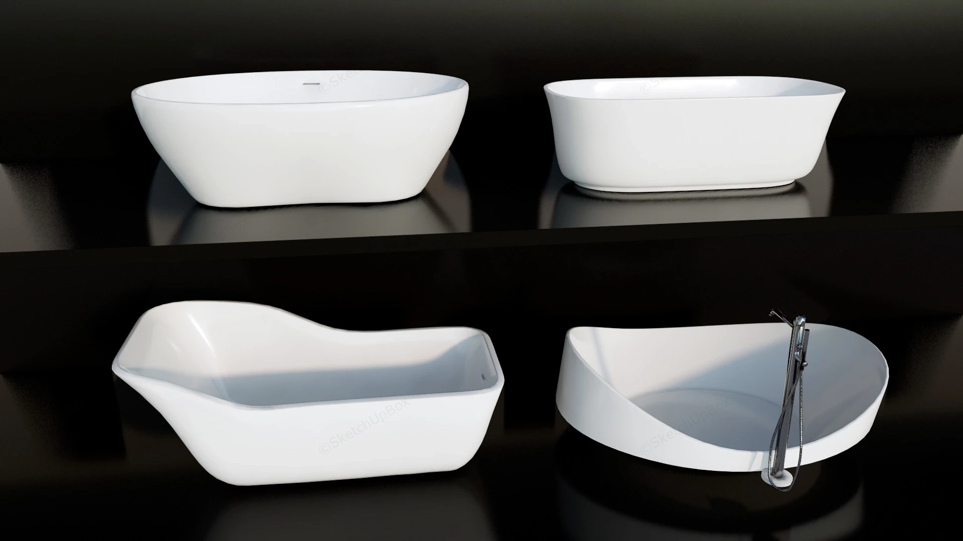 Modern Freestanding Bathtubs sketchup model preview - SketchupBox