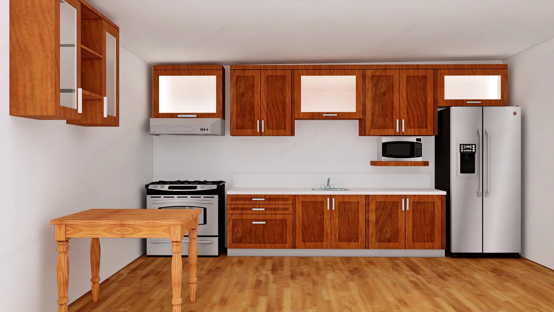 Organic Modern Kitchen sketchup model preview - SketchupBox