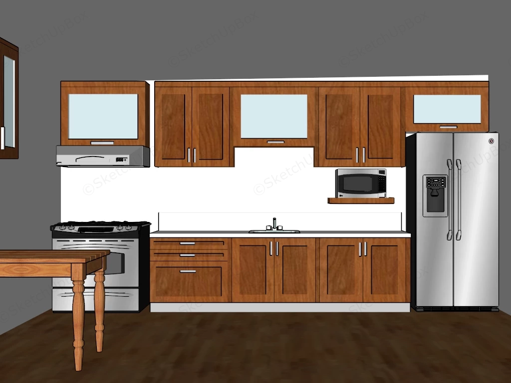 Organic Modern Kitchen sketchup model preview - SketchupBox