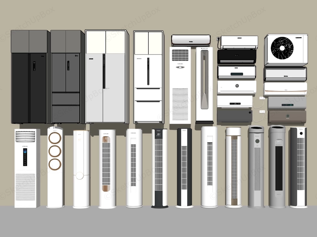 Modern Refrigerators And Air Conditioners sketchup model preview - SketchupBox