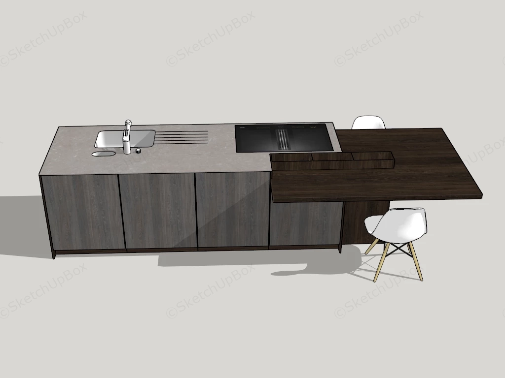 Kitchen Island Table Combo sketchup model preview - SketchupBox