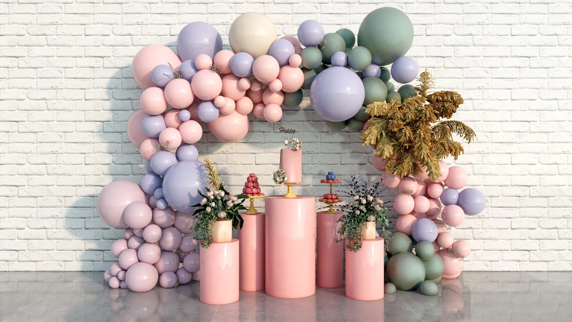 Wedding Balloon Arch Decorations sketchup model preview - SketchupBox