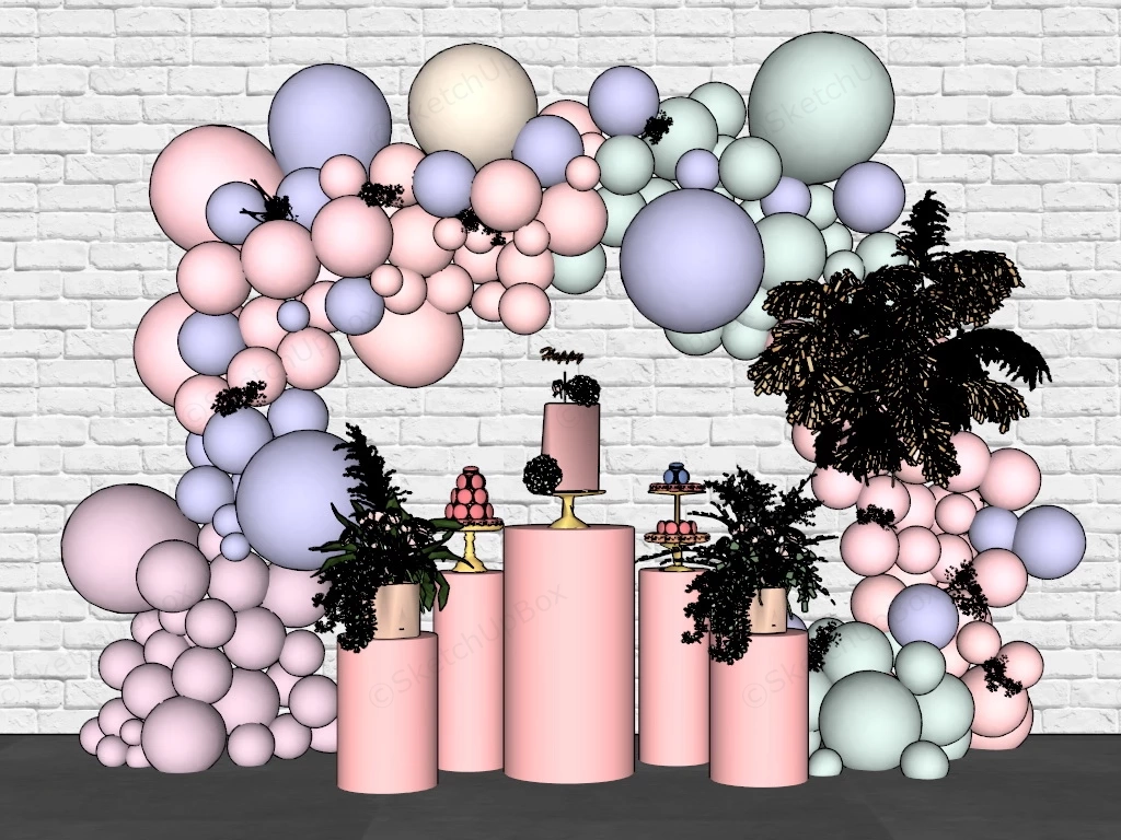 Wedding Balloon Arch Decorations sketchup model preview - SketchupBox