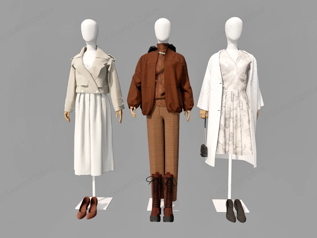Store Display Female Mannequin sketchup model preview - SketchupBox