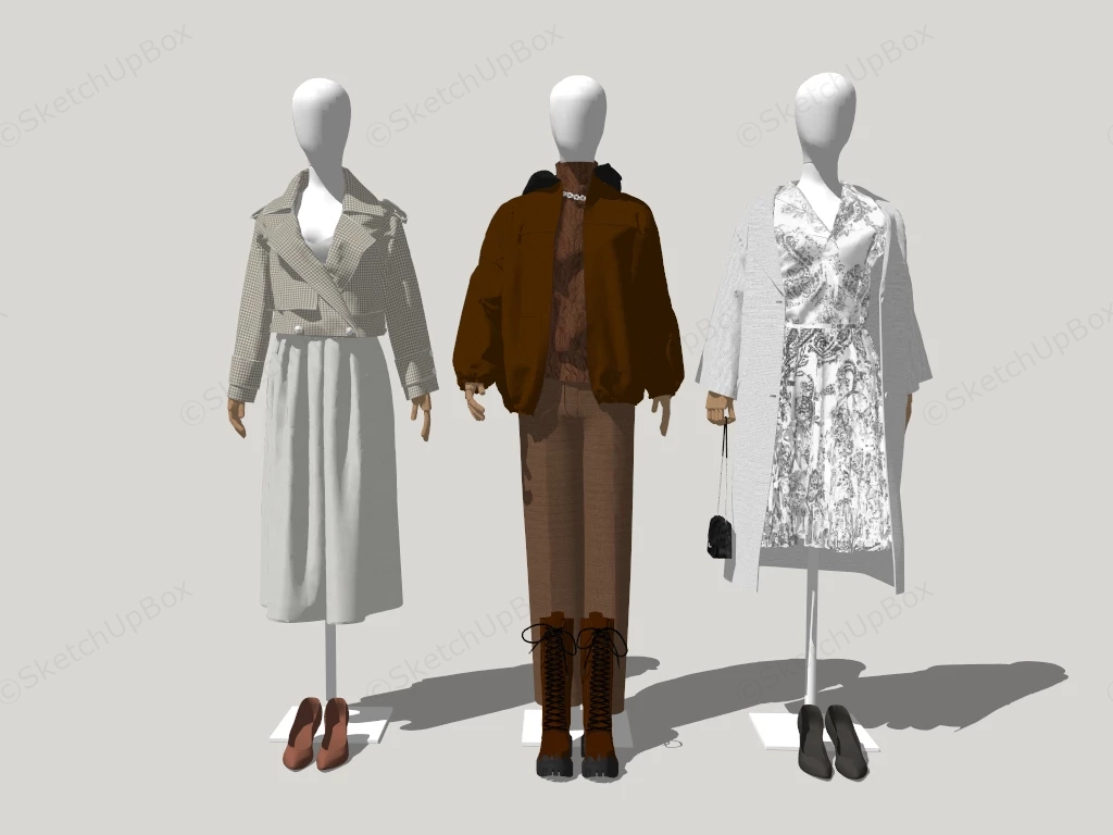 Store Display Female Mannequin sketchup model preview - SketchupBox